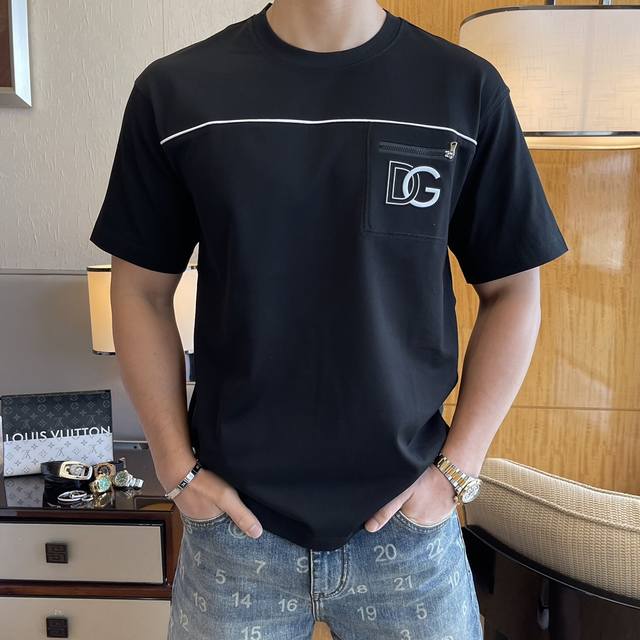 Dg 2025Ss spring and summer boutique slightly wide short-sleeved T-shirt officia
