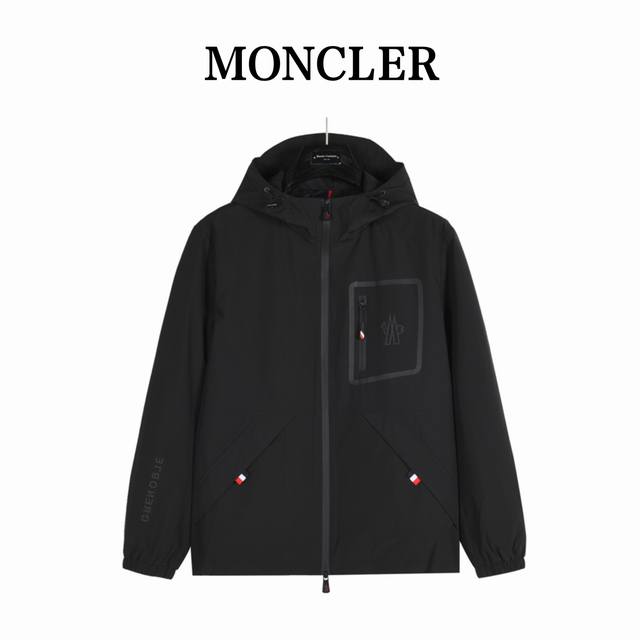 Moncler hooded jacket with chest pocket and zipper is rarely available through t