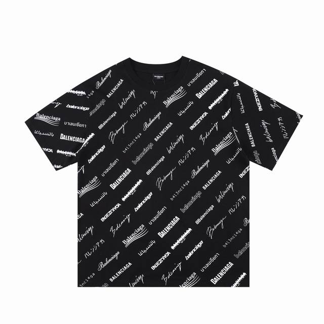 Balenciaga 23Ss full-body logo print short-sleeved T-shirt Made of 280g pure cot