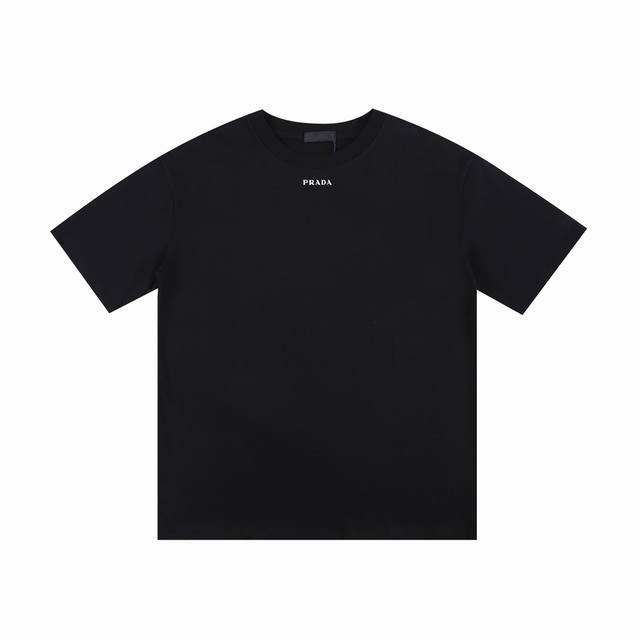 Prada classic small logo short-sleeved T-shirt - Customized 270G double-yarn cot