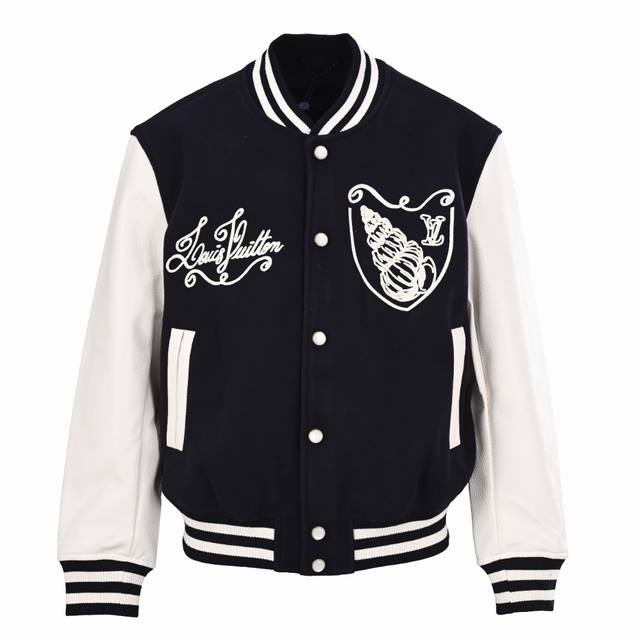 Louis Vuitton LV Seashell Embroidered Baseball Jacket This new LV 24Ss baseball