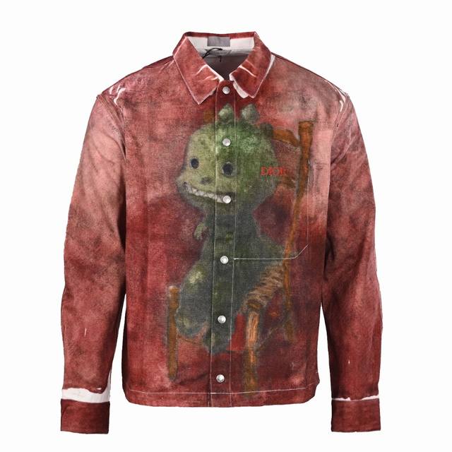 Dior Dior Cd Fun Dinosaur Beast Denim Shirt JacketDior and Studio Otani release