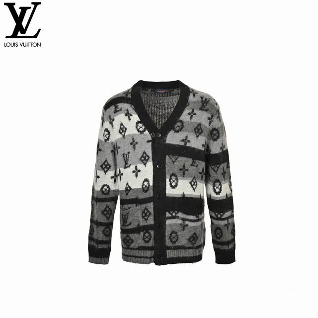 Louis Vuitton 24Fw Monogram Mohair Cardigan Sweater Fabric is a blend of 30% moh