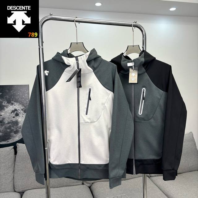 Descente Lightweight Outdoor Patchwork Sweatshirt Jacket Designed with human aes