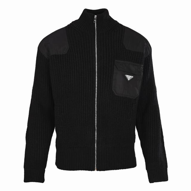 Prada Prd triangle logo patchwork knitted sweater jacket Custom-made Australian