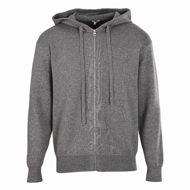 Loewe Anagram hooded sweater with back embossed zipper DDD. Woven from a 32-coun
