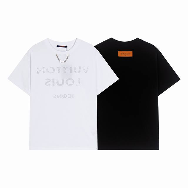 High-end quality, exclusive customization, Lv chain letter Logo round neck T-sh