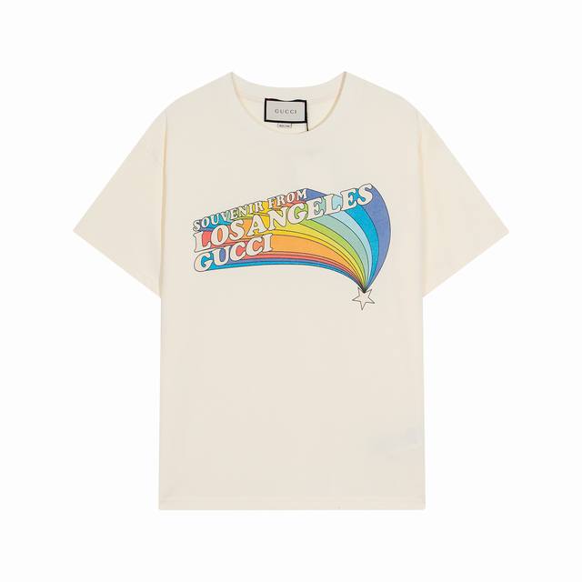 High-end quality, exclusive customized Gucci new logo round neck T-shirt, custom