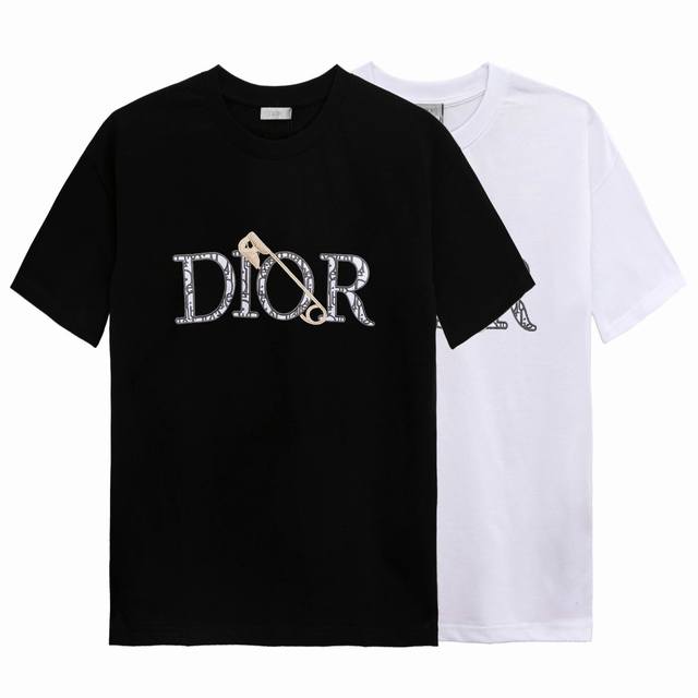 High-quality, exclusive custom-made, Dior embroidered logo crew neck T-shirt, m