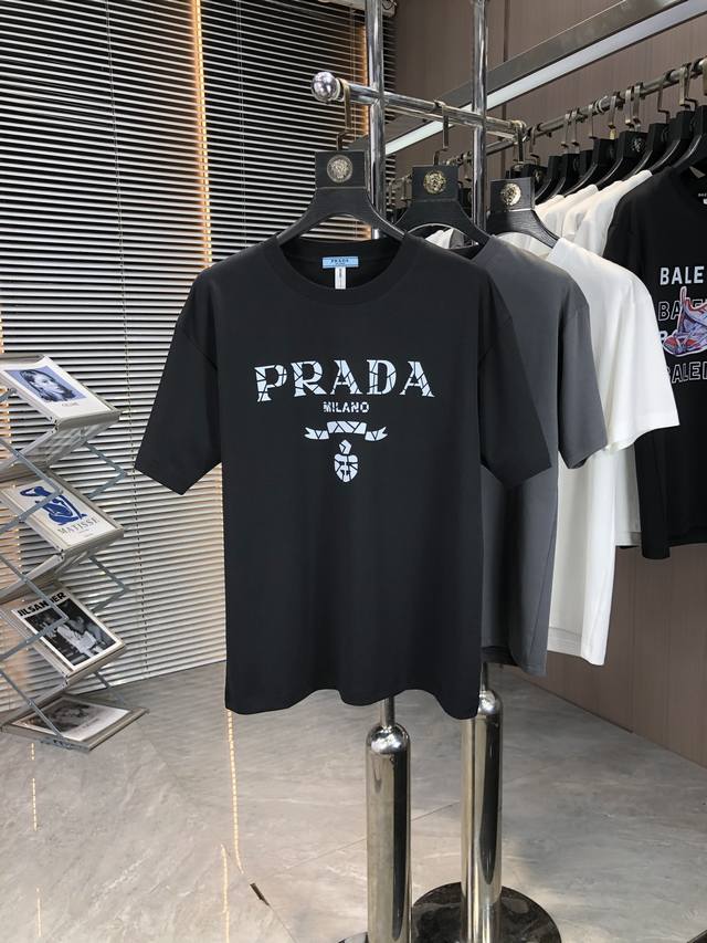 2025Ss latest spring/summer round-neck fashionable short-sleeved T-shirt, synced