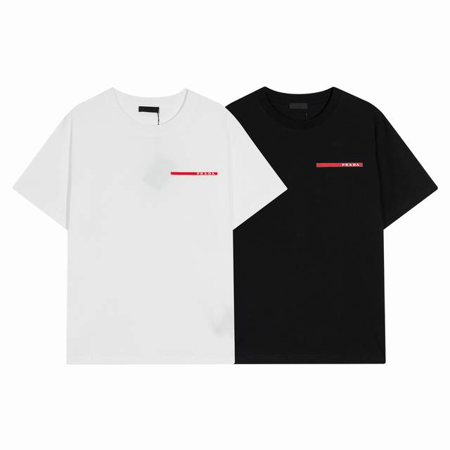 High-end quality, exclusive customization, Prada embossed letter logo round neck