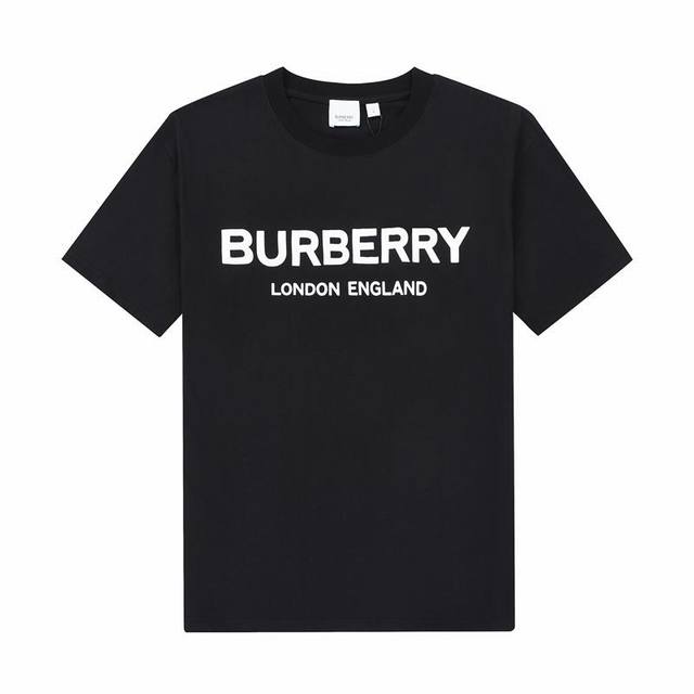 High-end quality, exclusive custom Burberry classic letter logo round neck short