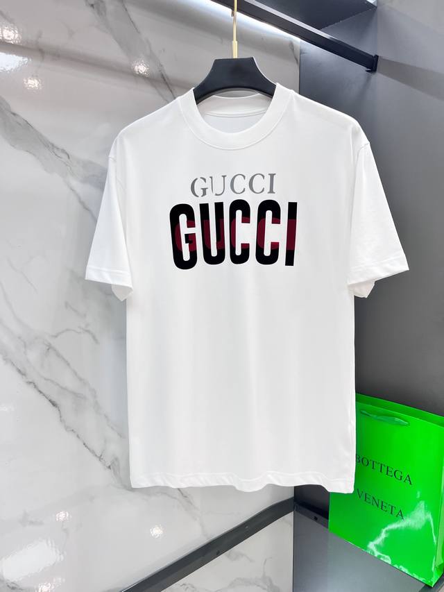 Gucci 25Ss Spring/Summer new arrival! Newest short-sleeved crew neck T-shirt. Hi