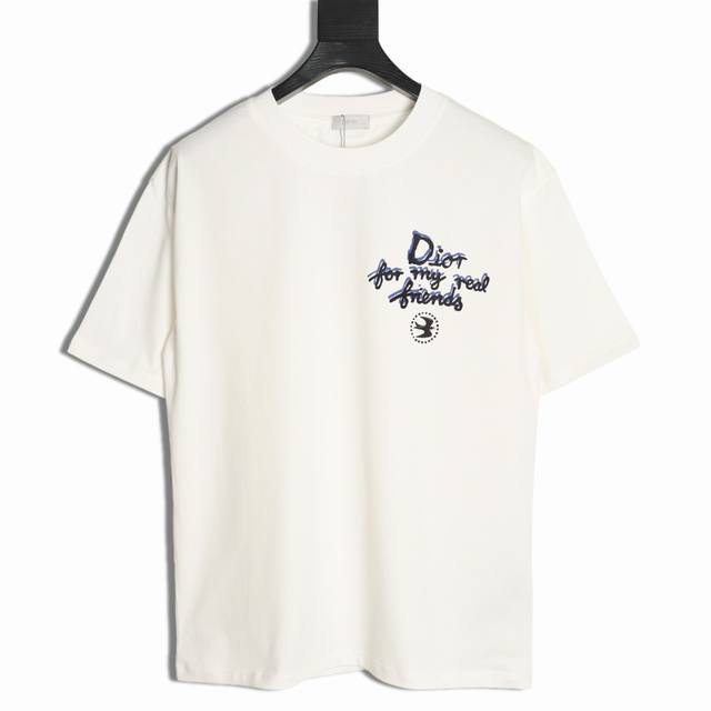 Dior 25Ss Peace Dove short-sleeved T-shirt is made from custom 240g 26s ultra-sm