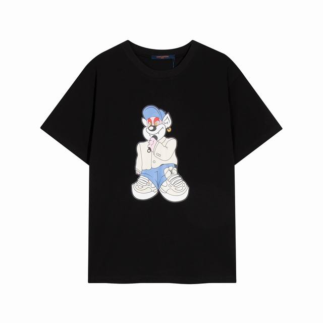 High-quality, exclusive custom design, crew-neck short-sleeved shirt with Lv car