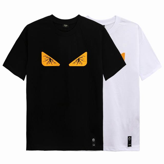 High-quality, exclusive custom-made, Fendi Fendi cracked rubber eye round neck