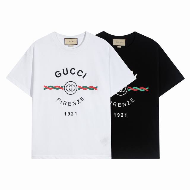 High-end quality, exclusive custom-made. New Gucci logo crew neck T-shirt, made