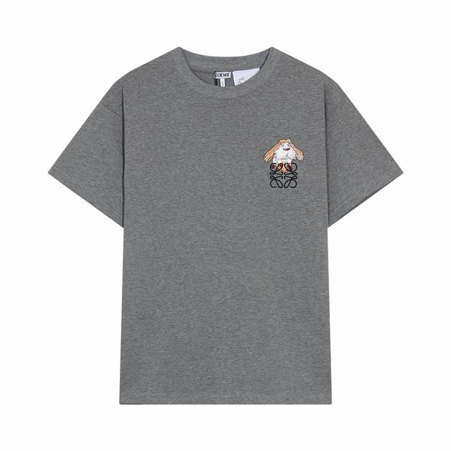 908 High-quality, custom-made, Loewe Casillas logo crewneck short-sleeve top. Ma