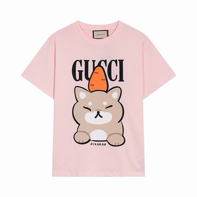 High-quality, custom-made, Gucci Kawaii logo crewneck short-sleeve top. Made fro