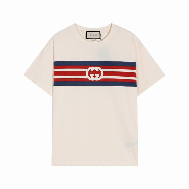 High-end quality Gucci classic double G letter logo round neck T-shirt, custom-d