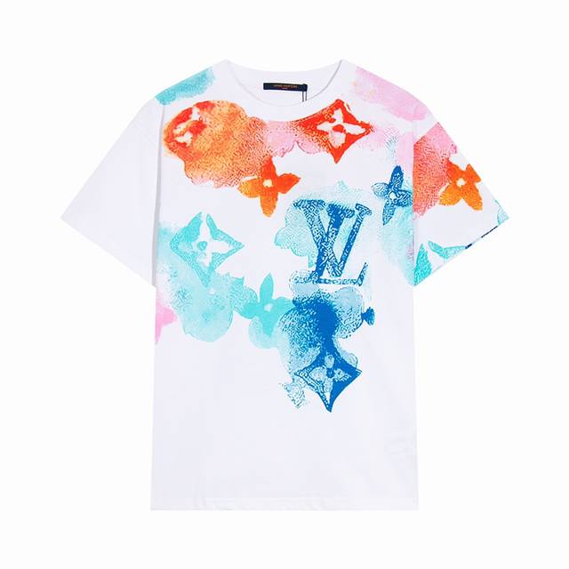 High-quality, exclusive custom design, round-neck short-sleeved shirt with rainb