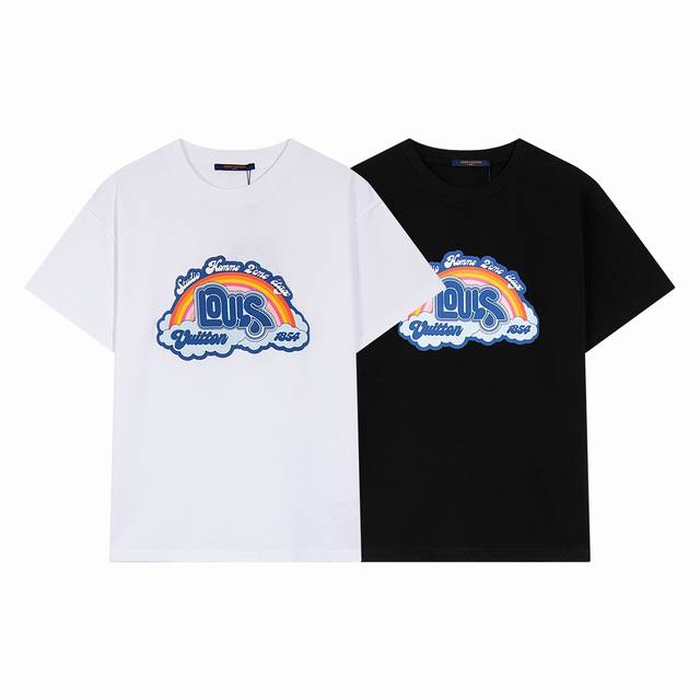 High-quality, exclusive custom design. Round-neck short-sleeved shirt with LV 3