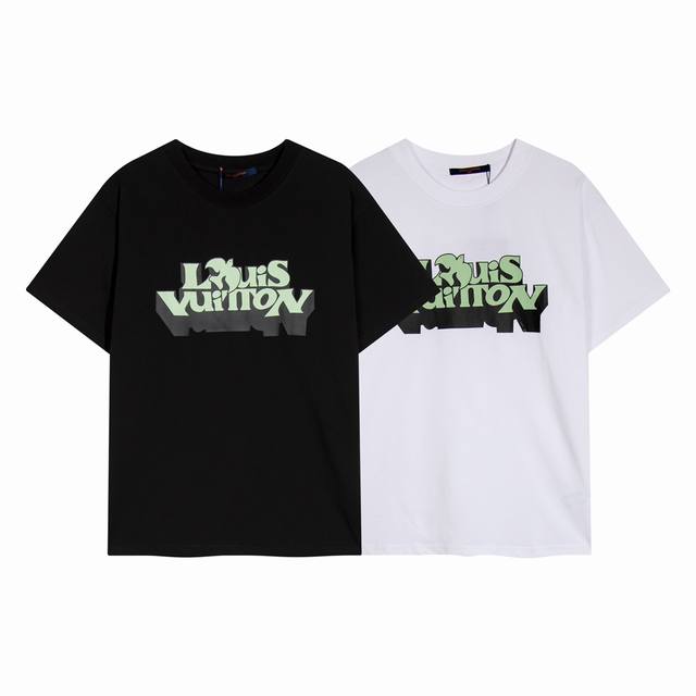 High-quality, exclusive custom design, crew-neck short-sleeve top with Lv carto