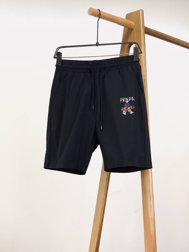 Prad'' 2025 Spring/Summer new arrivals: printed drawstring casual shorts. fashio