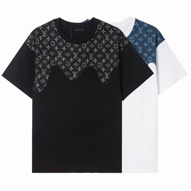 High-end quality, exclusive customization, Lv shoulder monogram denim patch let