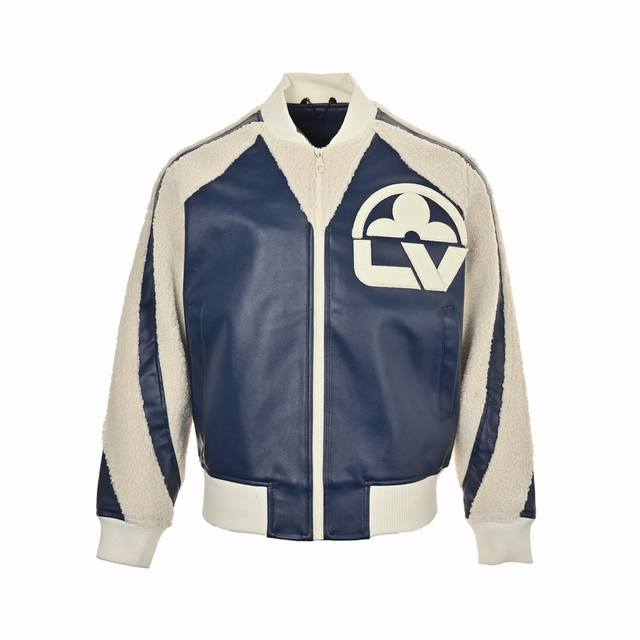 Louis Vuitton 23Fw Patched Monogram Sherpa Spliced Baseball JacketThis waistcoat