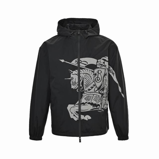 Burberry Equestrian Knight Logo Nylon Jacket This jacket is made from lightweigh