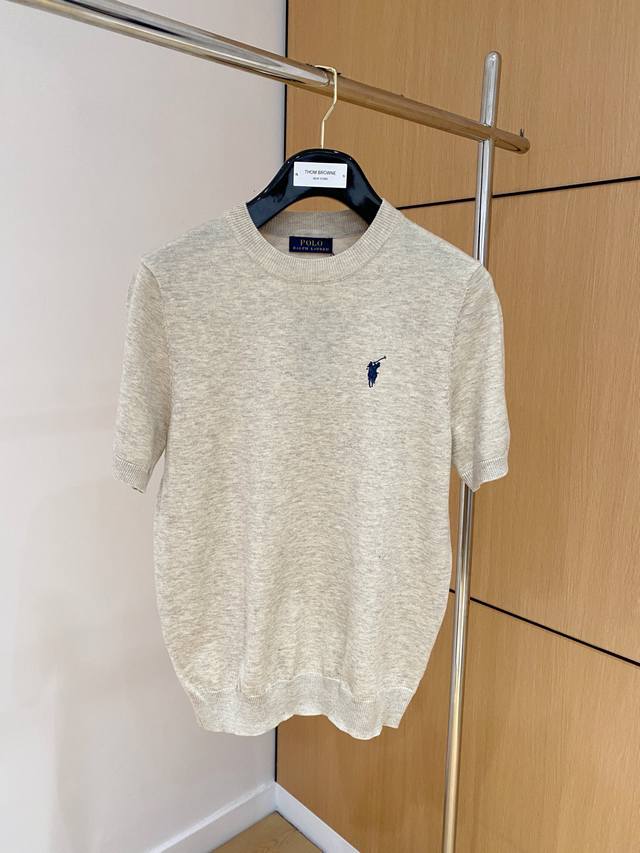 Paul's 2025 Spring/Summer new knitted short-sleeved sweater, made of imported k