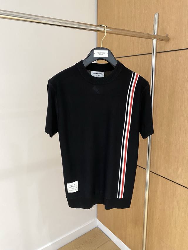 Tb 2025 Spring/Summer new arrival knitted short-sleeve sweater, imported knit fa