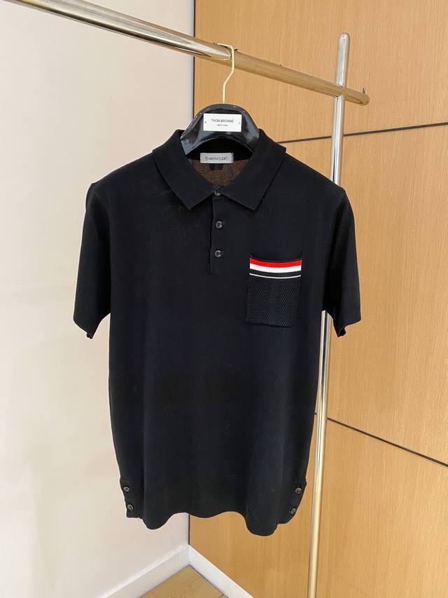 Moncler's new 2025 Spring/Summer knitted short-sleeved sweater, made of imported