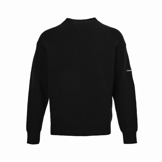 Balenciaga 24FW knitted crewneck sweater with sleeve badge DDD. Originally purch