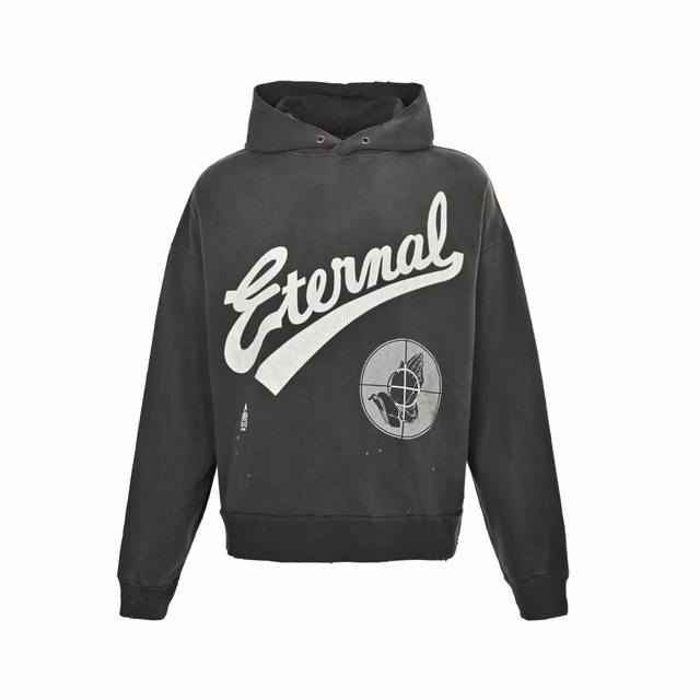 Saint Michael 25Fw prayer crosshair print hooded sweatshirt DDD. Made from 380g