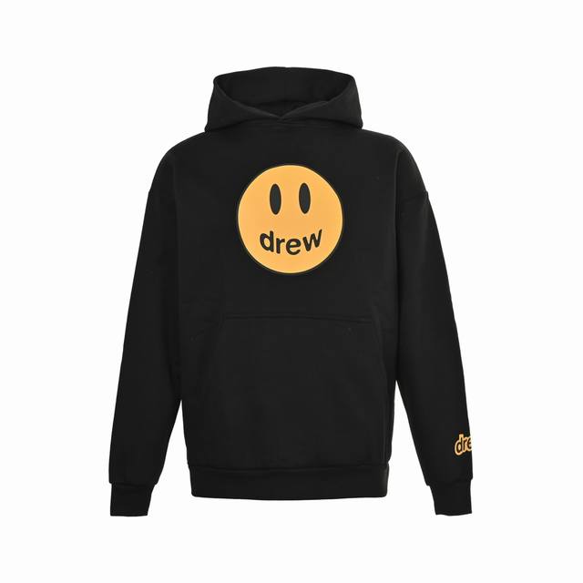 Drew House 22Fw Smiley Face Print Hoodie DDD. Fabric: 21s polyester + 10s cotton
