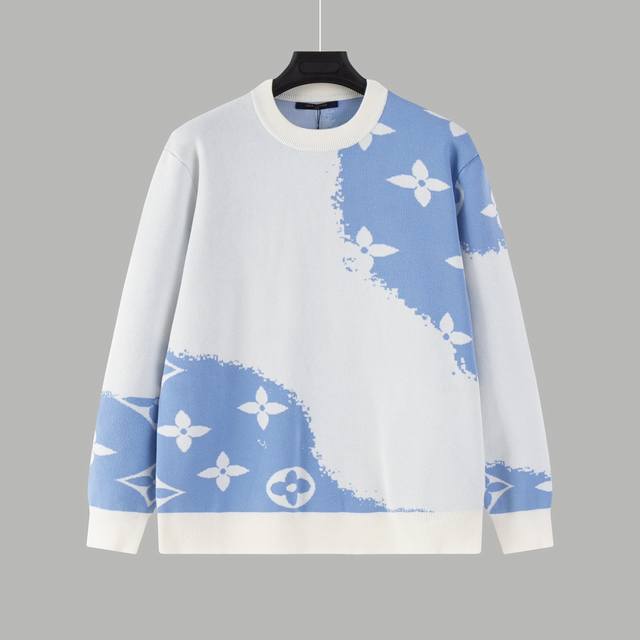 Lv blue and white gradient crew neck sweater will still be available next year Y