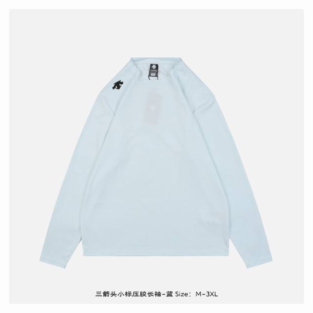 Three-arrow small-label laminated long-sleeve top - blue DDD. The fabric is made
