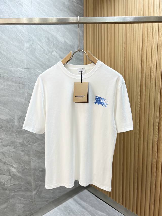 Burberry 2025 Spring/Summer new arrivals. Round-neck mercerized cotton short-sle