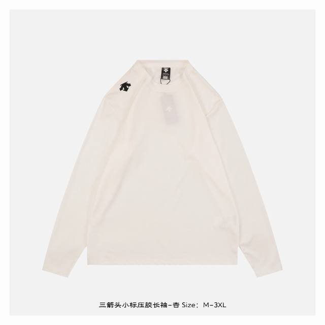 Three-arrow small label glued long sleeves - Apricot The fabric is made of gram