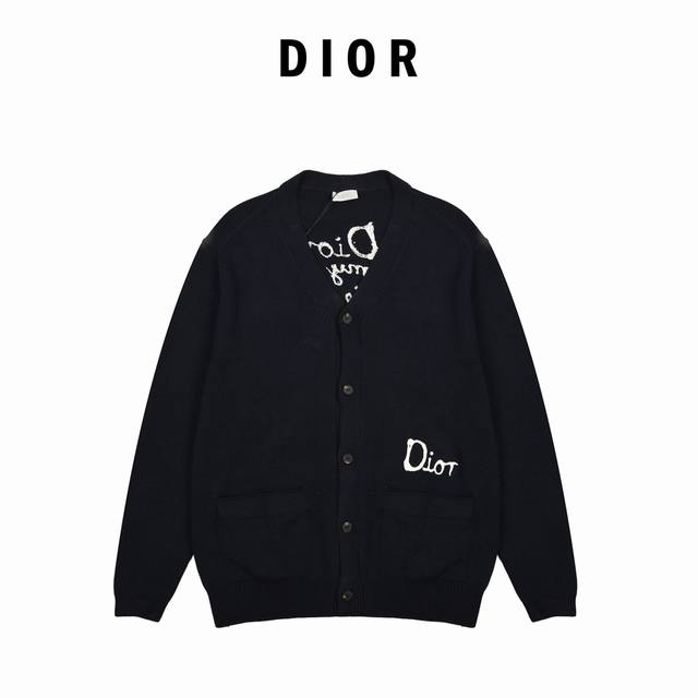 Dior Embroidered Cotton Blend Button Cardigan The fabric is made of 40s cotton y