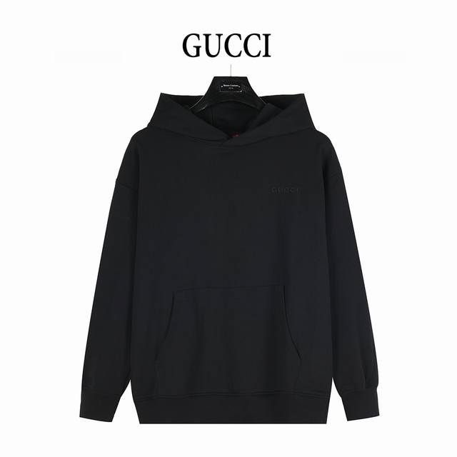 Gucci 25Fw obscure letter logo embroidered small label hooded sweatshirt Officia
