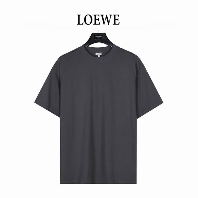 Loewe 25Ss Short-Sleeved T-Shirt with Logo Applique Embroidery on the Cuffs DDD.