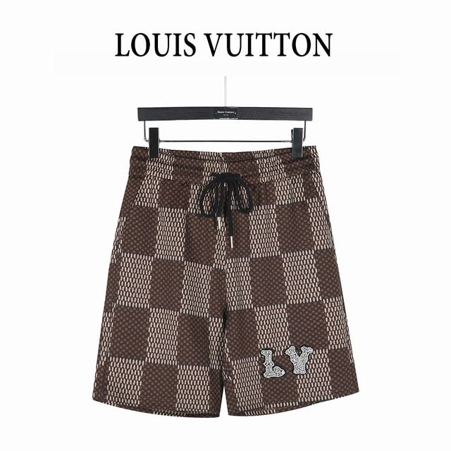Louis Vuitton 25Ss Pharrell Collaboration Checkerboard Rhinestone Wool Shorts Ph