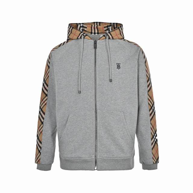 Burberry 20Fw Embroidered Tb Plaid Zippered Sweatshirt JacketLoyal fans of Burbe