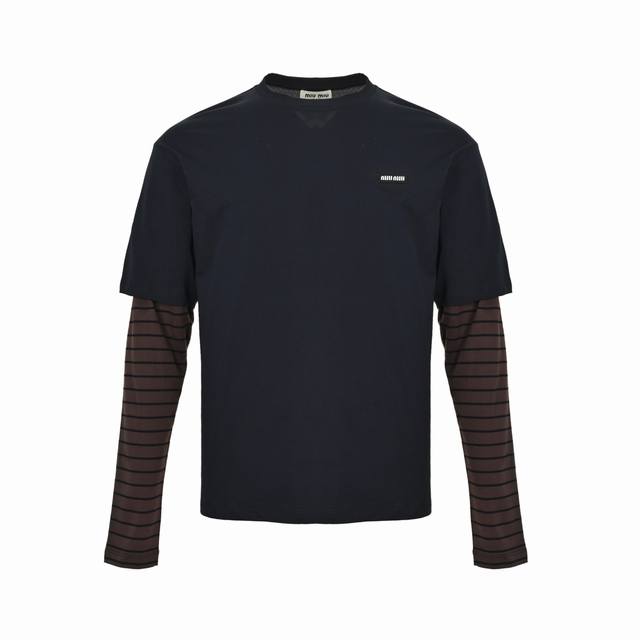 Miu Miu 25Fw Fake Two-Piece Striped Long-Sleeved T-Shirt My dears, this time I h