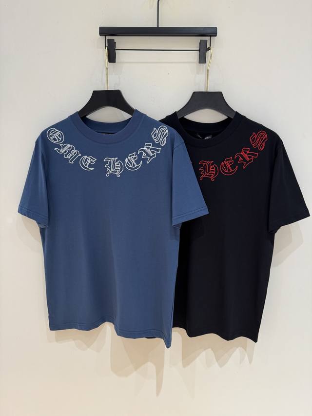Chrome Hearts' new spring/summer 2025 T-shirt! Chrome Hearts logo embroidery and