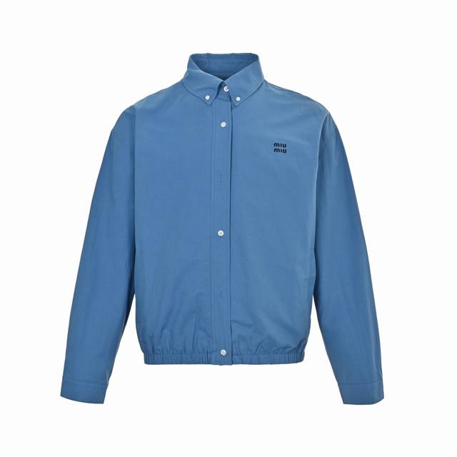 Miu Miu 25Fw blue poplin waisted jacket Authentic 20 Purchased and developed, cu