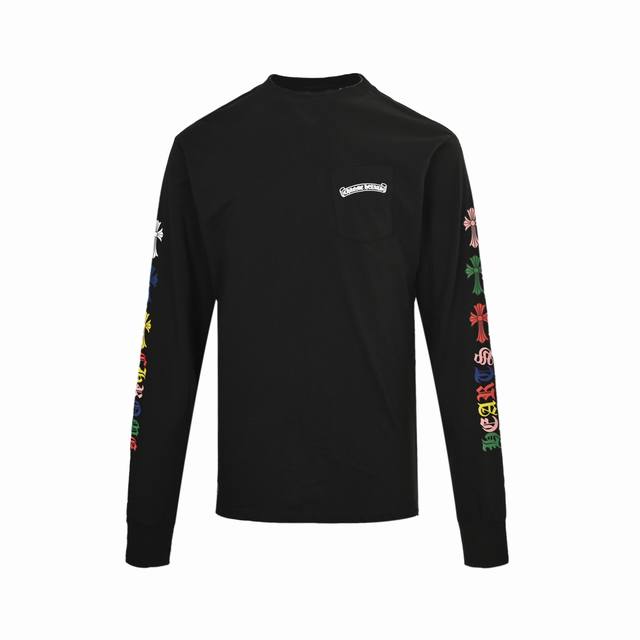 Chrome Hearts 25Fw colorful cross print long sleeves High weight, high density,